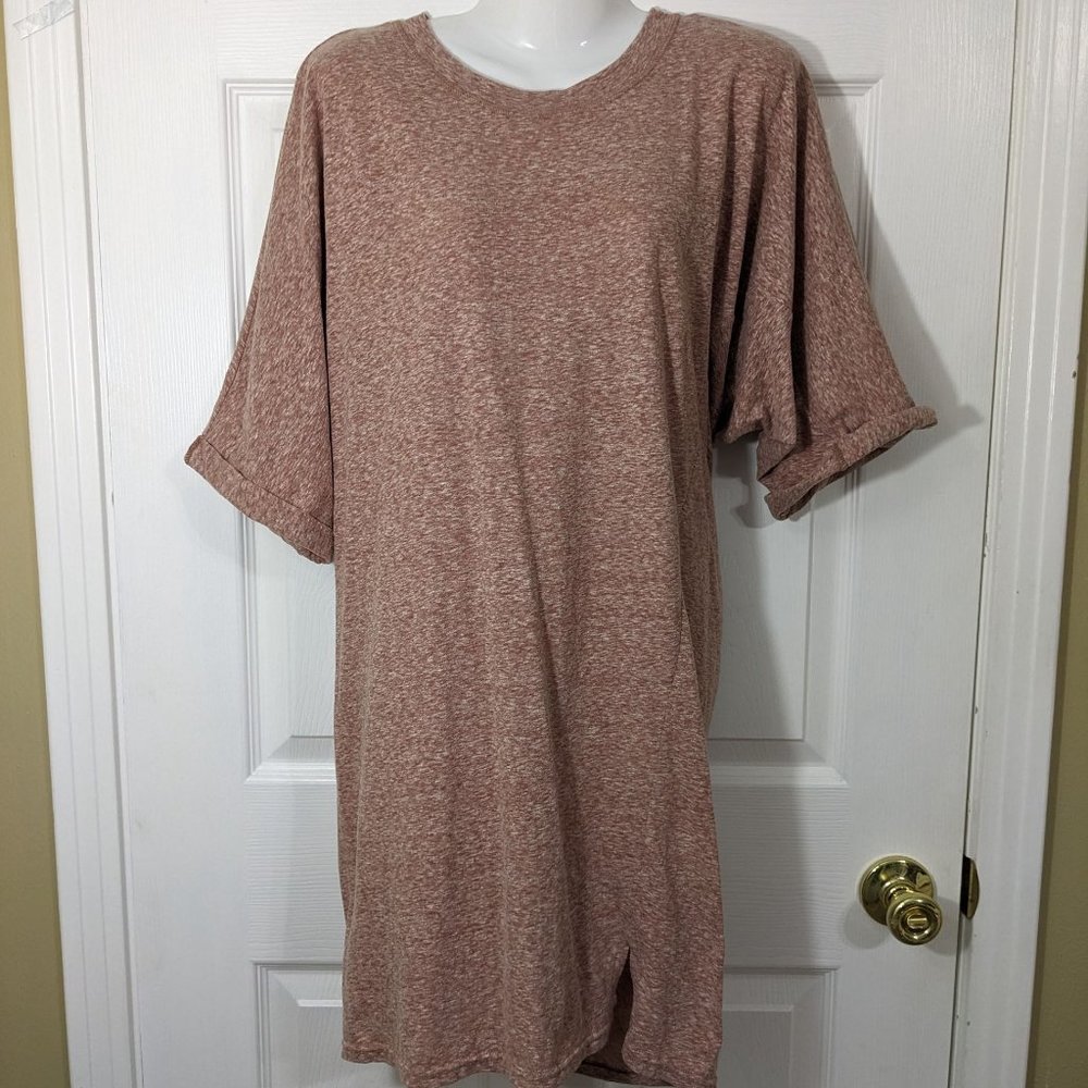 Free People Beach Heathered Dusty Pink Asymmetrical Fit Tunic Cover-Up - size S